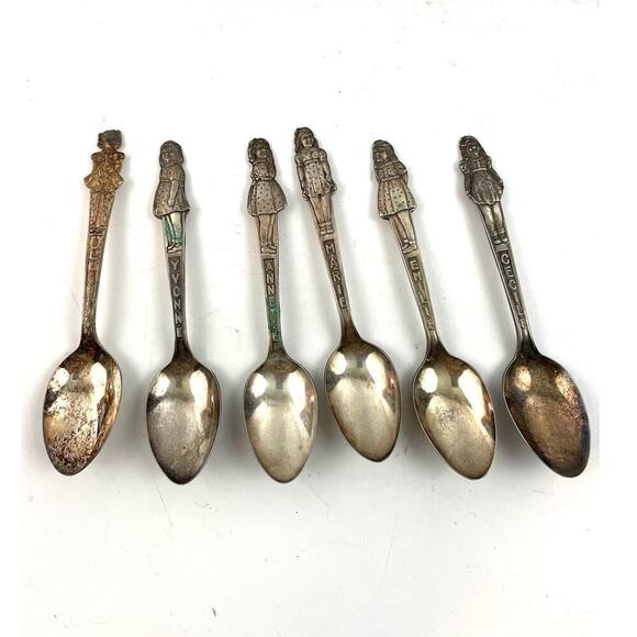 VTG Set of 6 Spoons Yvonne Cecile Marie Annette 1930's Carlton SilverPlate - Picture 1 of 10